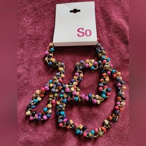 3/$30 Colorful Clay Bead Necklace Nwt.